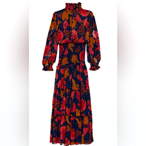 Farm Rio Patchwork Bananas High Neck Maxi Dress Absolutely Stunning!! Fit M/L - Picture 5 of 9